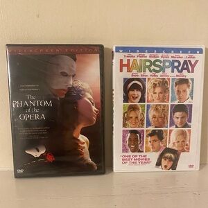 ✨2 DVDS NEW IN PLASTIC✨

HAIRSPRAY

PHANTOM OF THE OPERA 👀